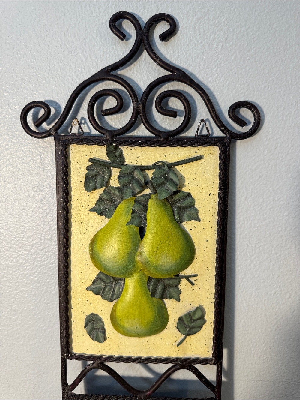 Vintage Home Interiors (Homco) Wrought Iron 3-D Fruit Wall Plaque Tuscan Rustic - Picture 2 of 8